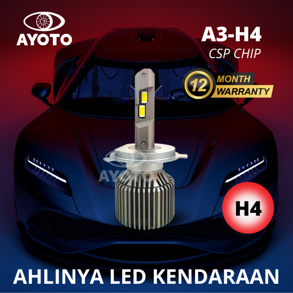 DISKON HEMAT 2 pcs sepasang Lampu led H4 mobil/truck AYOTO M4A watt 30 hi/low **