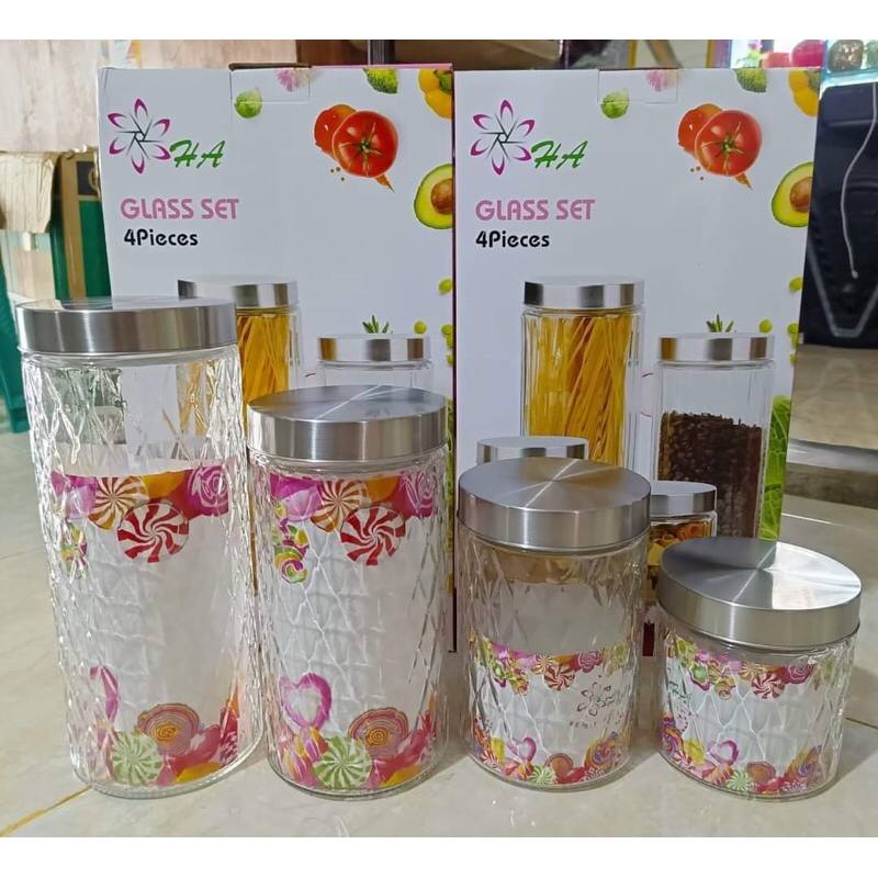 Toples Kaca / Beling / Canister HA* Glass Set