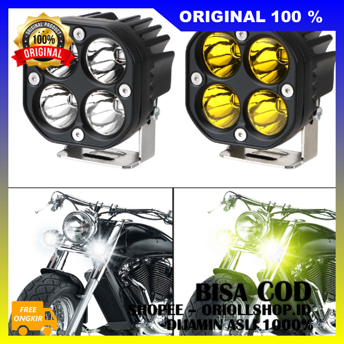 Spotlights 4 Mata Lampu Sorot Tembak LED Bar Cree 4 Titik Mata 40 Watt Motor Mobil 40W 100% ASLI