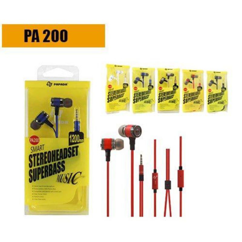 HEADSET PAPADA PA-200 | HANDFSREE KABEL