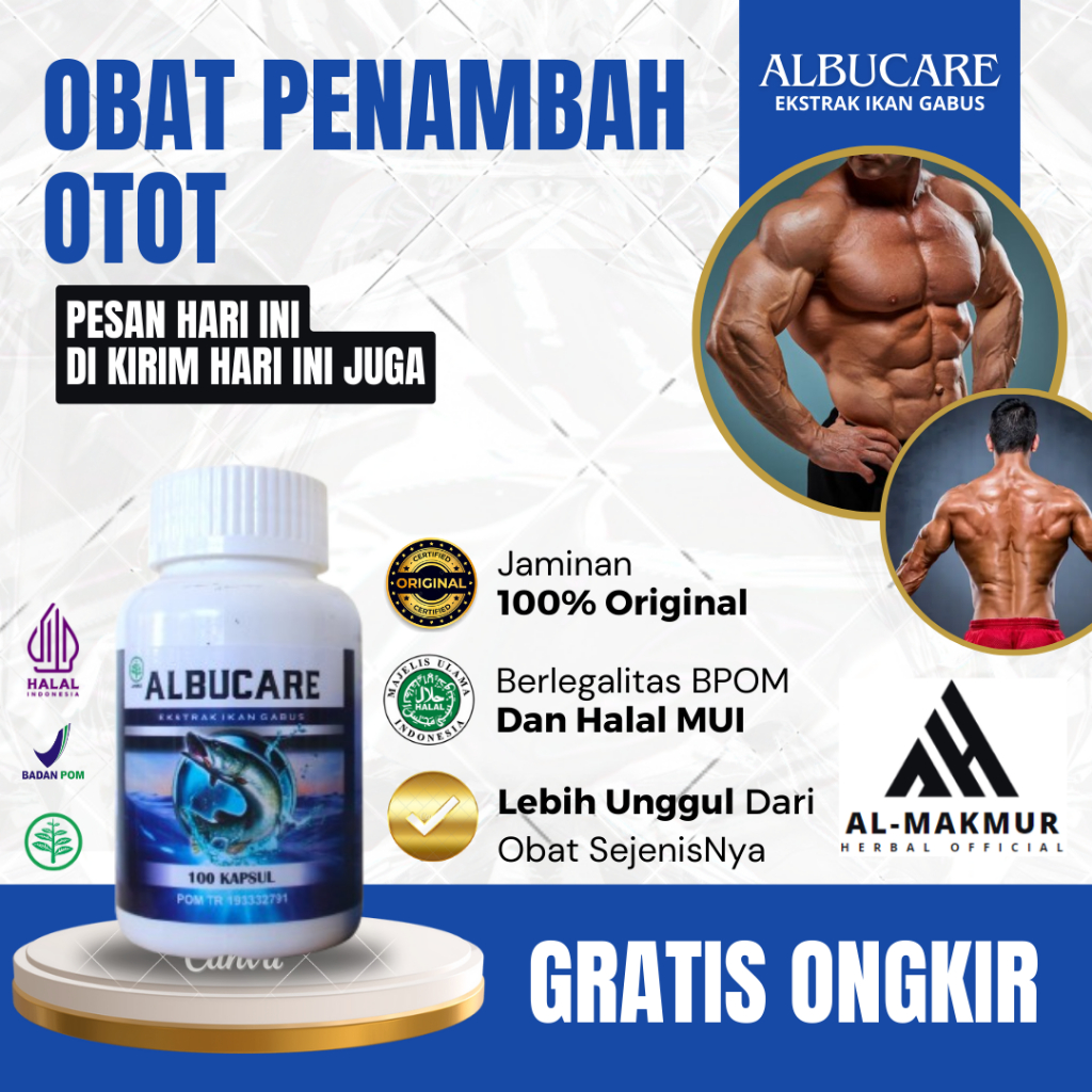 Obat Penambah Otot Alami, Obat Albucare Membantu Pembentukan dan Pertumbuhan Otot, Obat Suplemen Kes