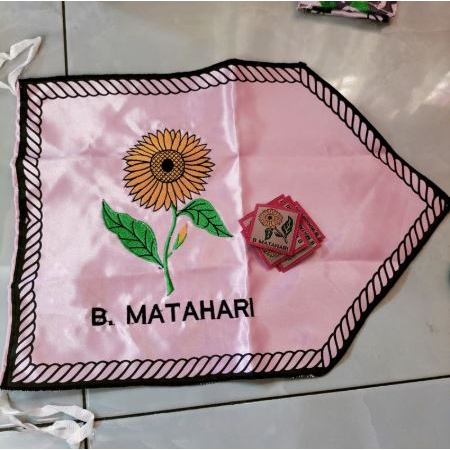 1 Set Bendera Regu + Tanda Regu Bunga Matahari Pramuka Bordir Bedge Regu Bed Bet Regu Pramuka Putri