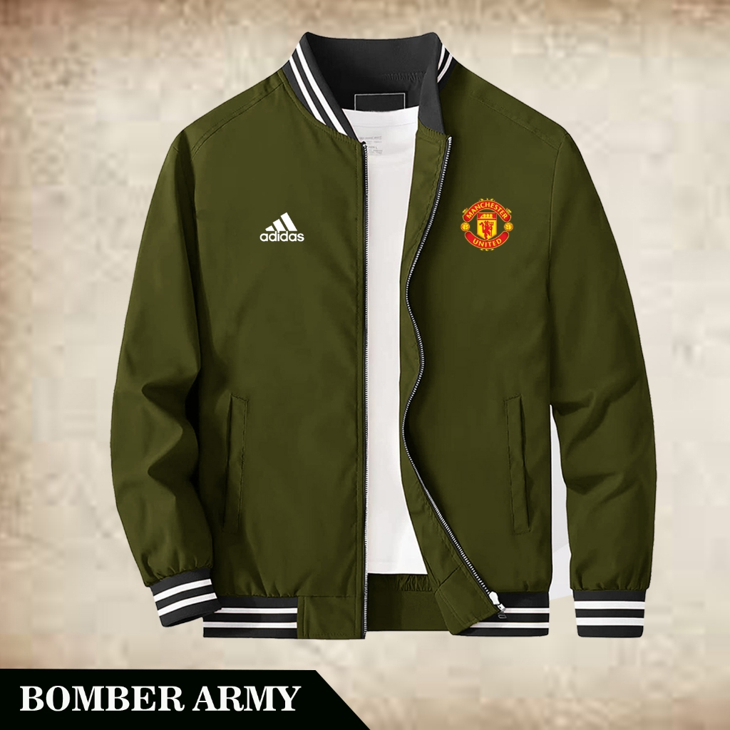 (COD) jaket bomber baseball Logo mu jaket parasut pria berkualitas 100% original