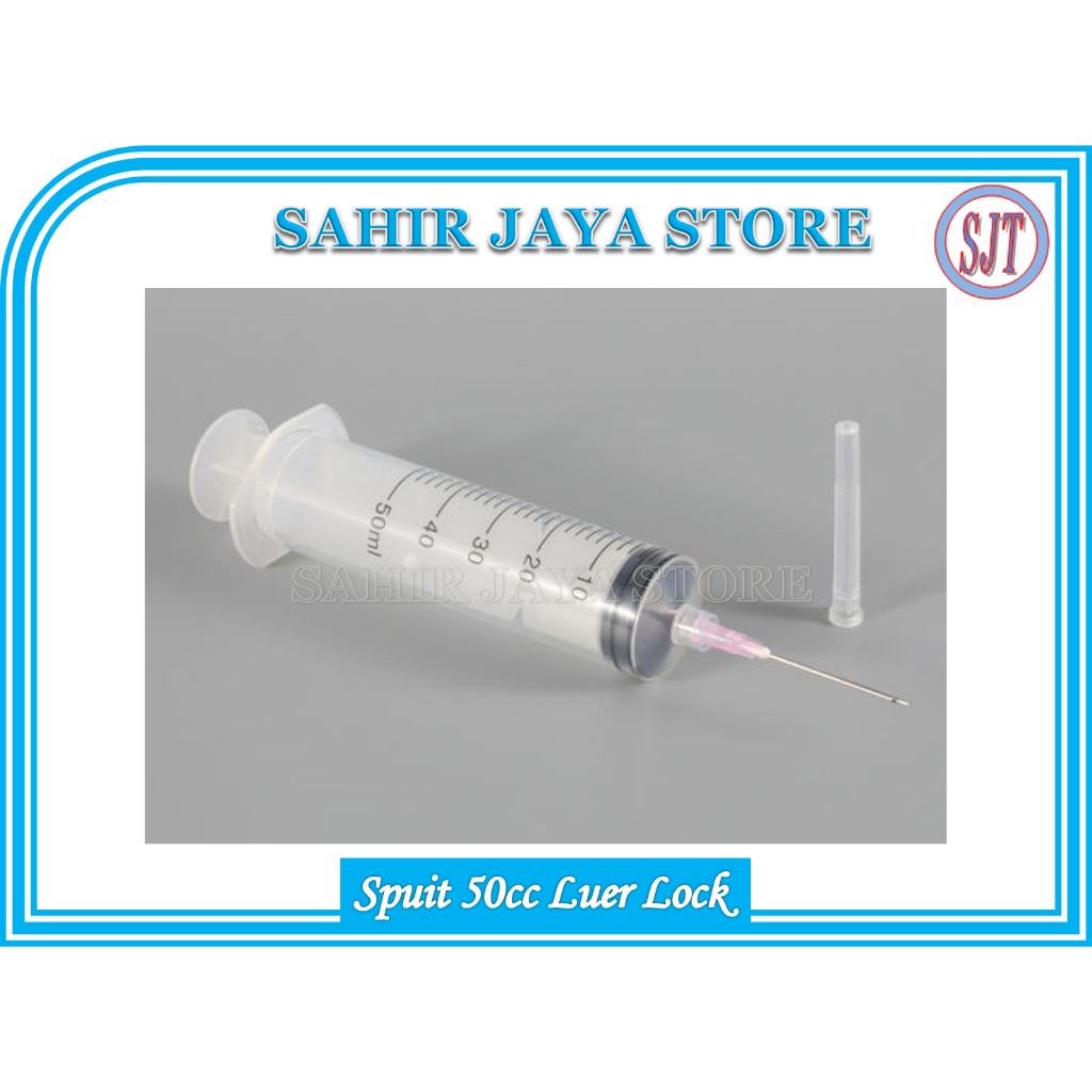 Spuit 50ml Lubang Tengah Syringe 50cc Luer Lock Dengan Needle Harga Per Pcs