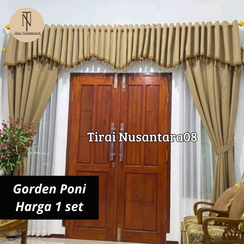 1 set Gorden Poni Atas Pintu Tengah Ruang Tamu Pintu Utama Jendela Minimalis Kupu Tarung Lebar 350cm