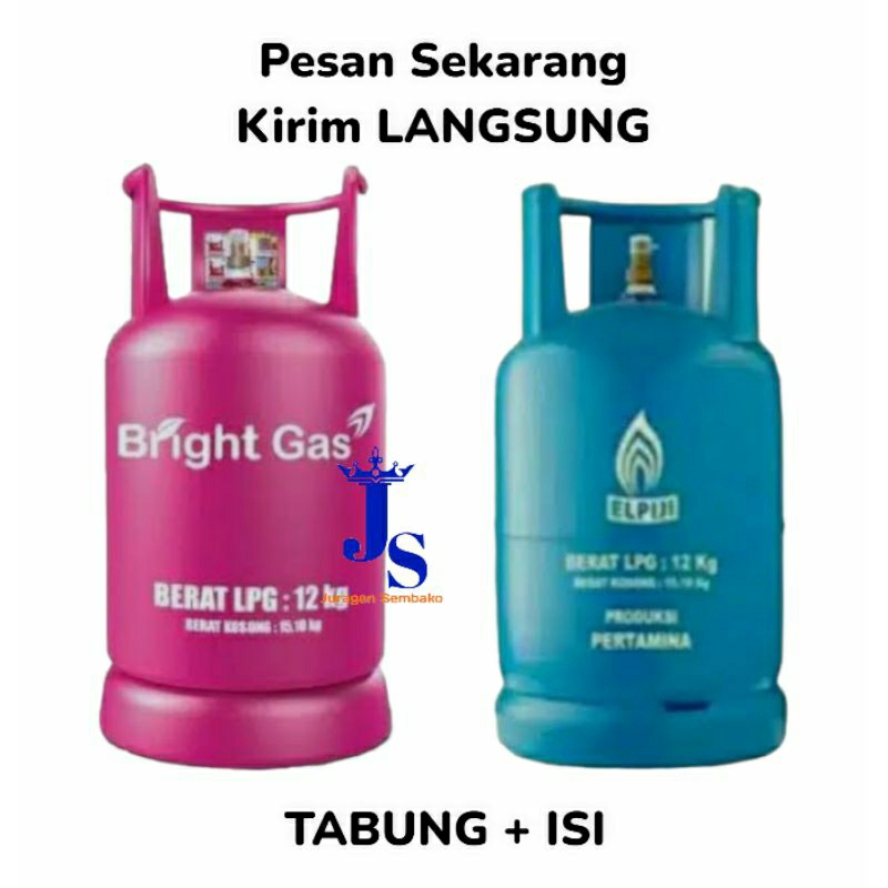 TABUNG GAS ELPIJI LPG PLUS ISI BRIGHT GAS 12 KG + ISI GAS ORI PERTAMINA