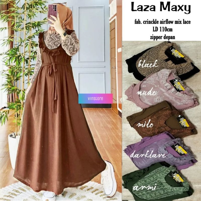 GAMIS LAZA MAXI JUMBO//GAMIS KRINGKLE MIX BRUKAT MALIKA//GAMIS LEBARAN TERBARU