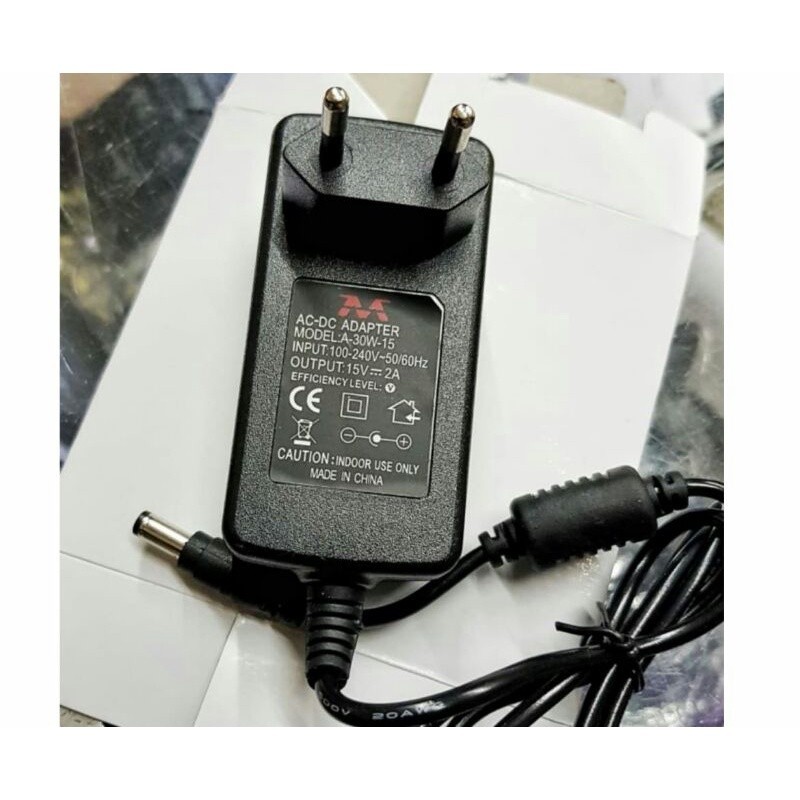 AC DC adaptor charger speaker aktif portable NOISE 15 volt