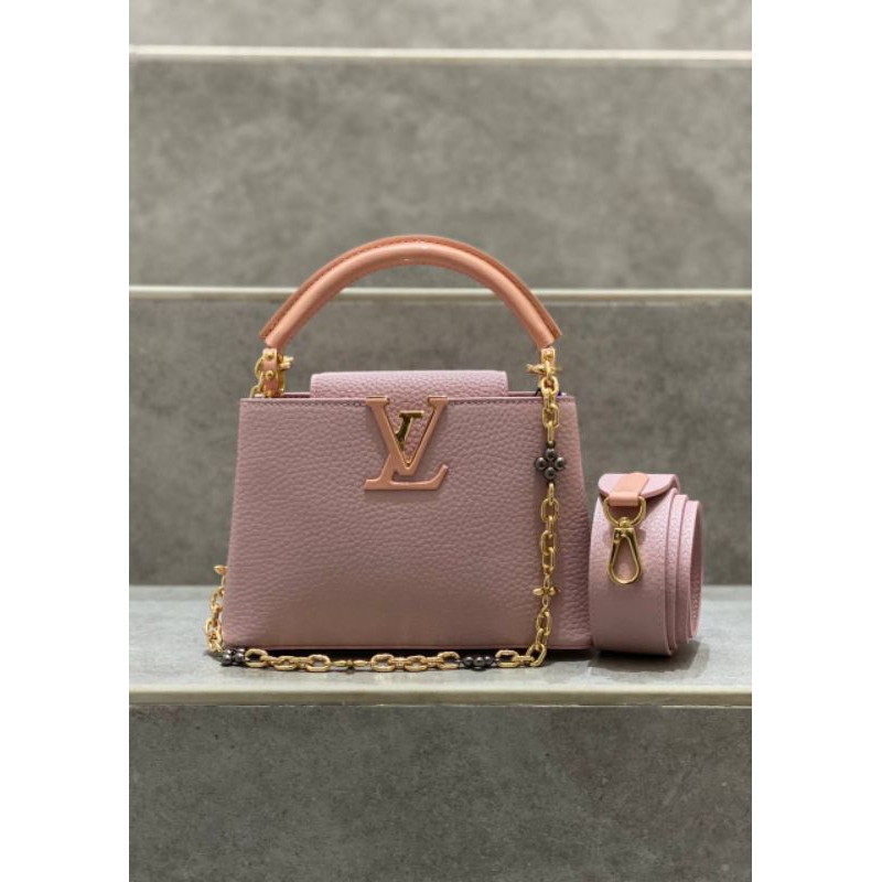 READYSTOCK Lv Capucines Mini Taurillon ~ pearl pink - black