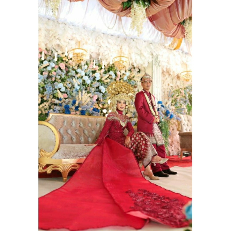 ekor kebaya krinolin 2 layer / kebaya ekor / ekor organza / ekor payet / ekor kebaya murah / ekor pr