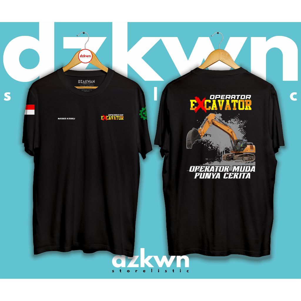 Kaos Distro Operator Excavator Katun Combed Premium