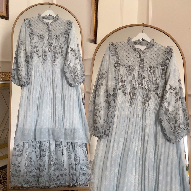 Sabrina Gamis Plisket Ceruti Babydoll Premium + free belt mutiara