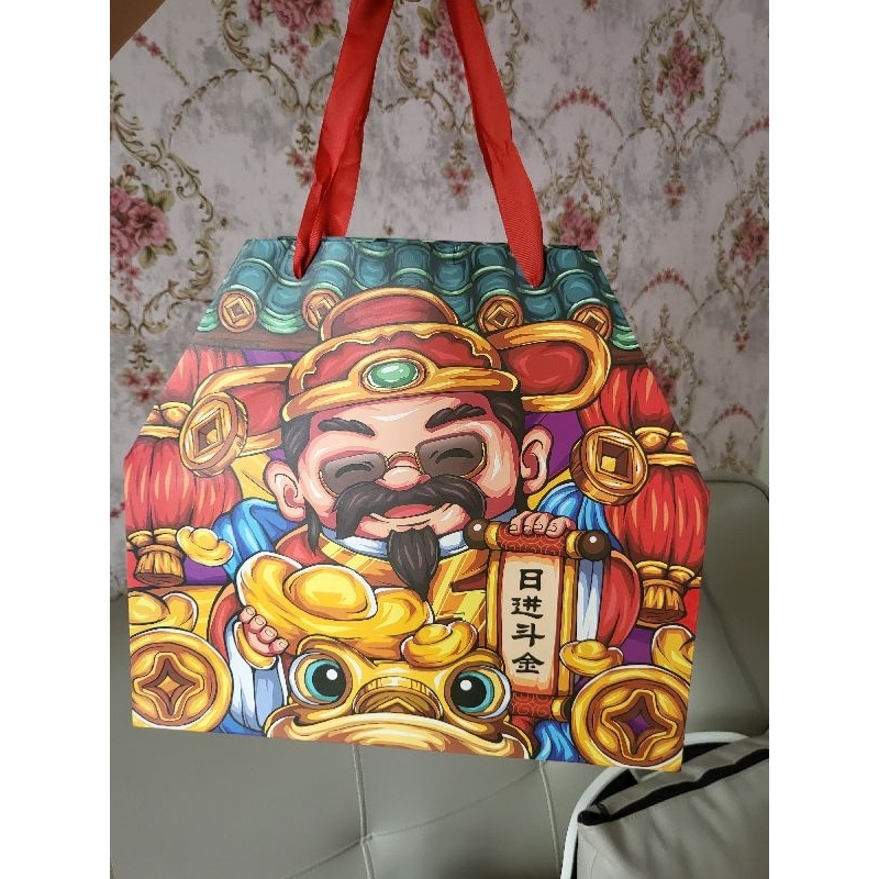

paper bag imlek / goodie bag imlek tas kotak packaging cny sincia chinese new year / box year of dragon dewa keberuntungan