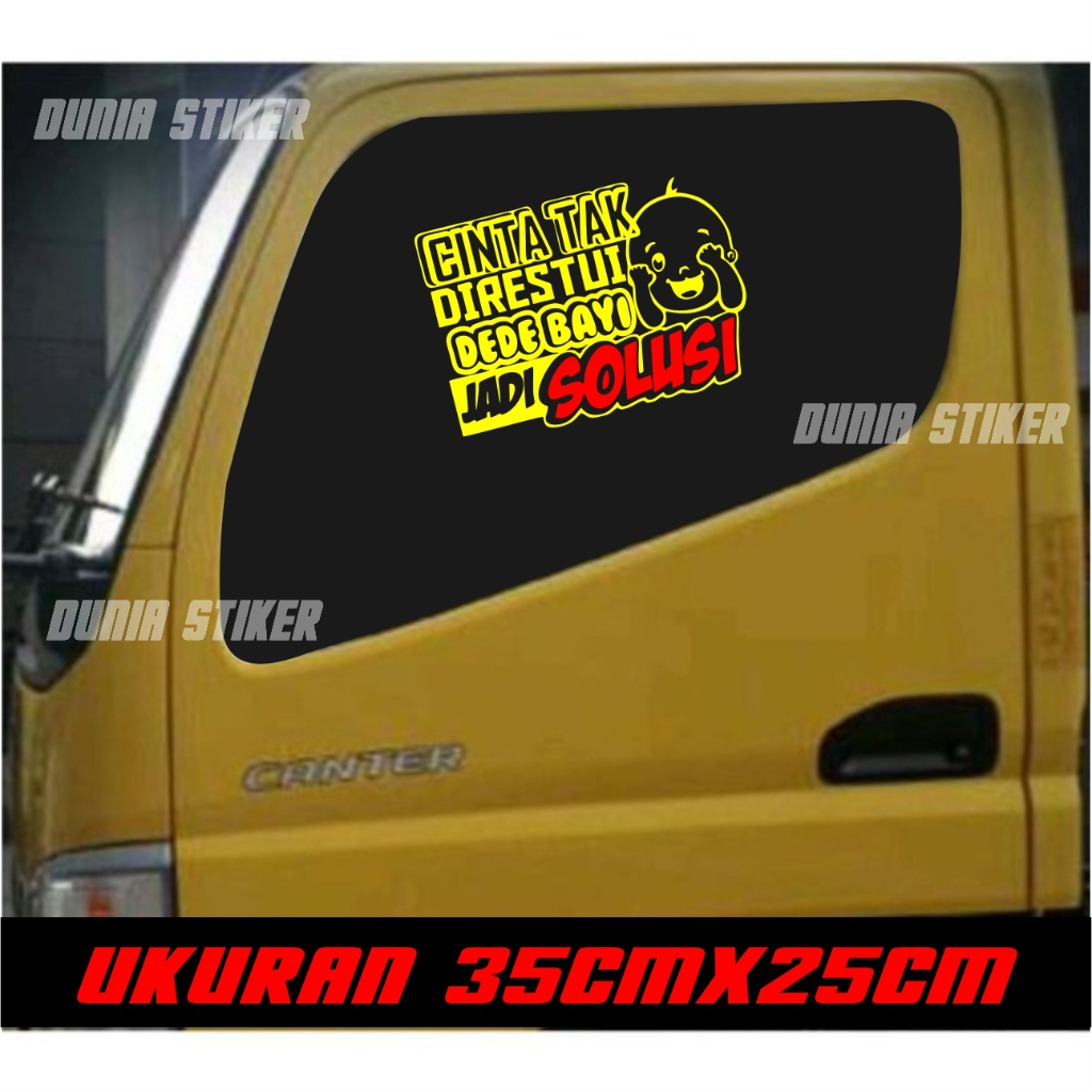 Stiker Kaca Kata Kata Pintu Mobil Body Truk Pickup L300 Carry Cutting Stiker Kata cinta tak di retui