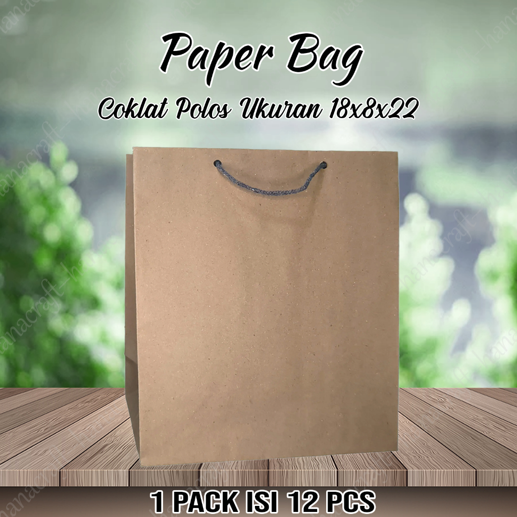 

Paper bag Coklat Polos 18x8x22 / Tas Kertas Polos / Tas Kado / Tas Asul-asul / Tas Hajatan / Bungkus Kado