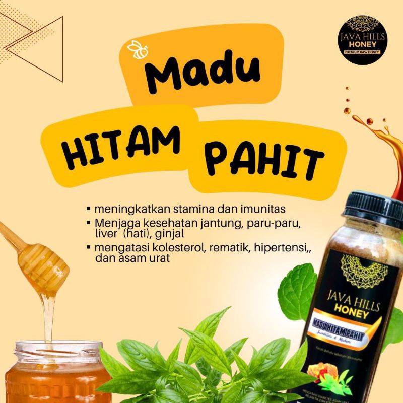 

MADU HITAM PAHIT BY JAVA HILLS HONEY ASLI RAW HONEY HERBAL 330 GRAM