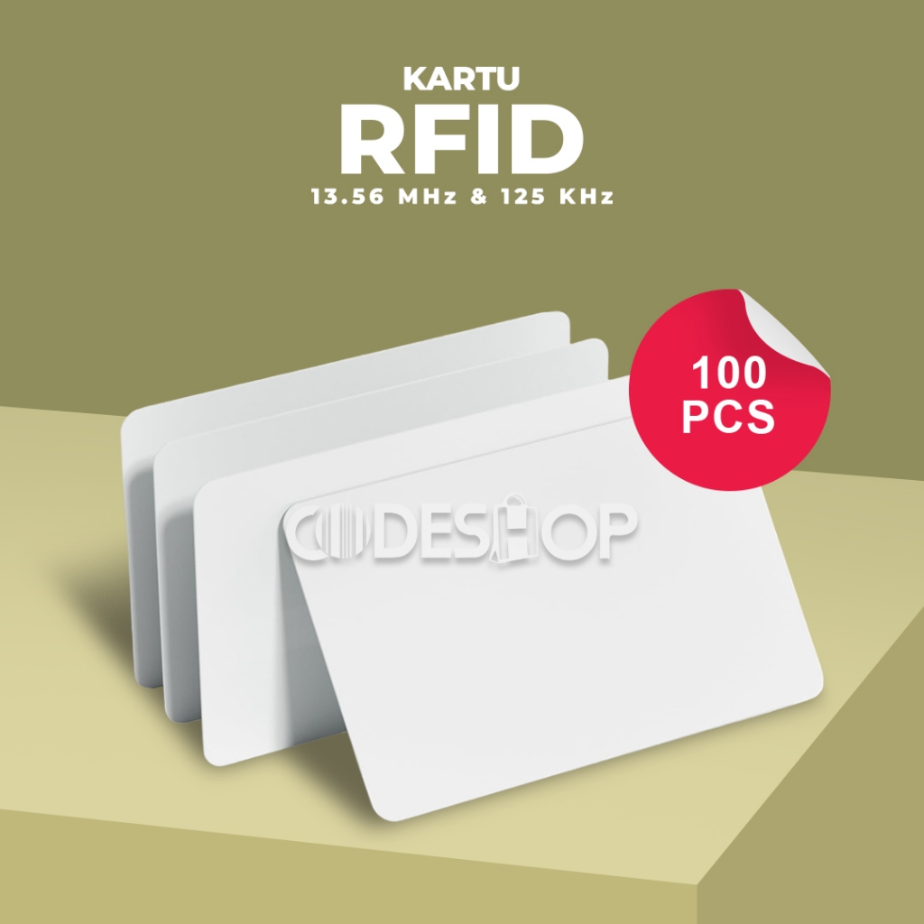 

Kartu RFID Card Mifare 13.56 MHz & Proximity 125 KHz isi 100 Pcs