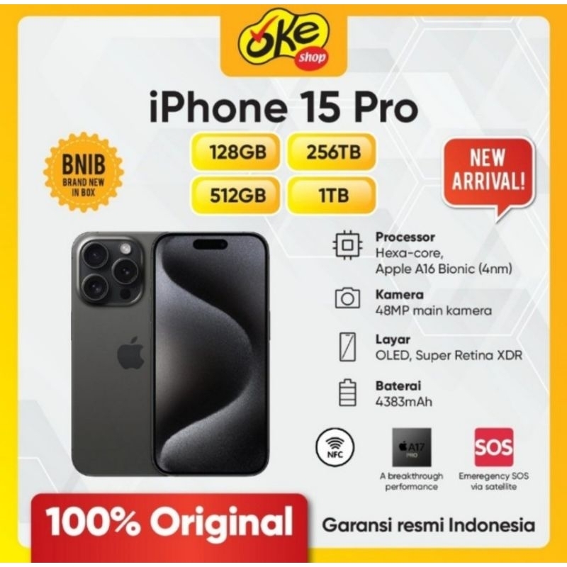 Iphone 15 Pro 128GB Garansi Resmi Ibox Apple indonesia