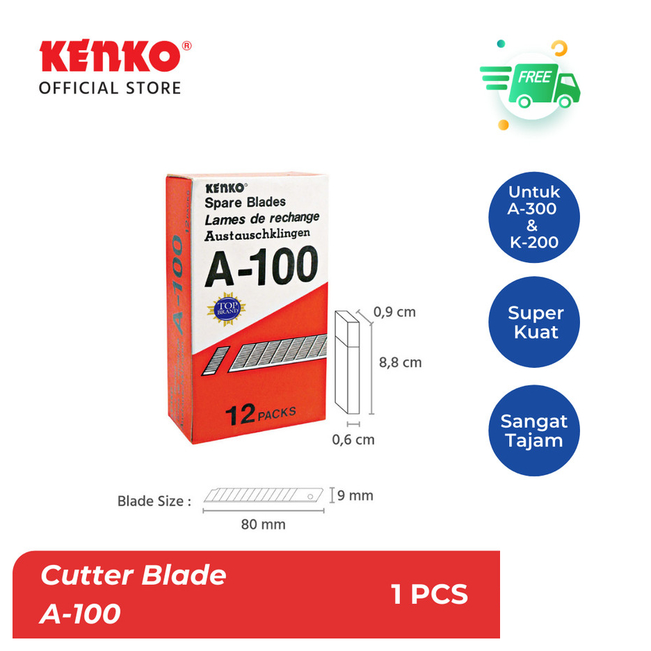 

KENKO A-100 / ISI CUTTER / BLADE / 1 TUBE @ 5PCS / ECERAN