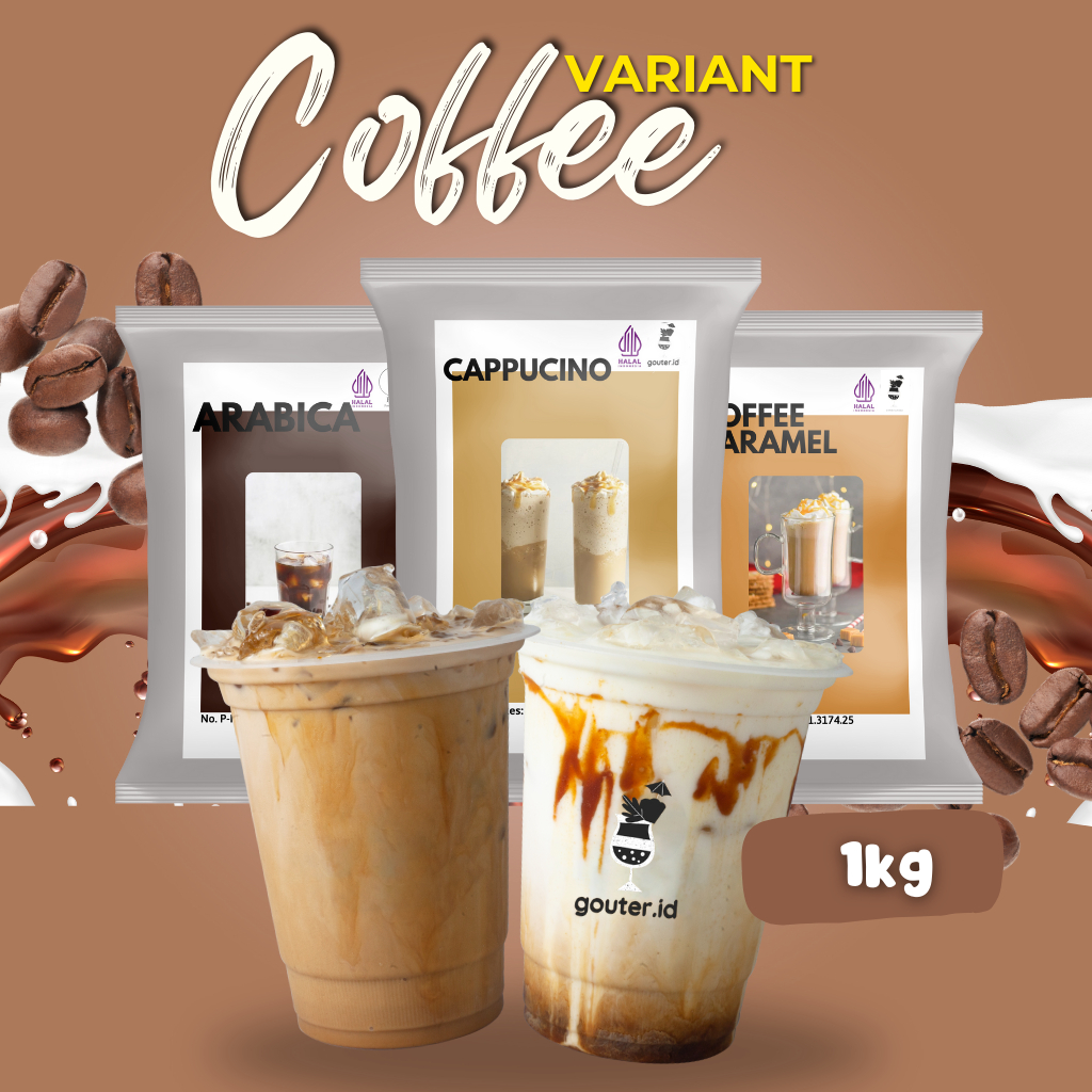 

Gouter - Bubuk Minuman Rasa Kopi 1kg Regular Mix Gula dan Creamer / Kopi Bubuk Tanpa Ampas