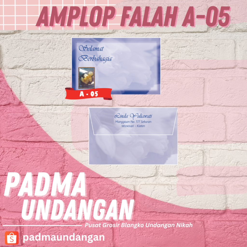 

Amplop Falah A-05 | Pusat Grosir Blangko | PadmaUndangan