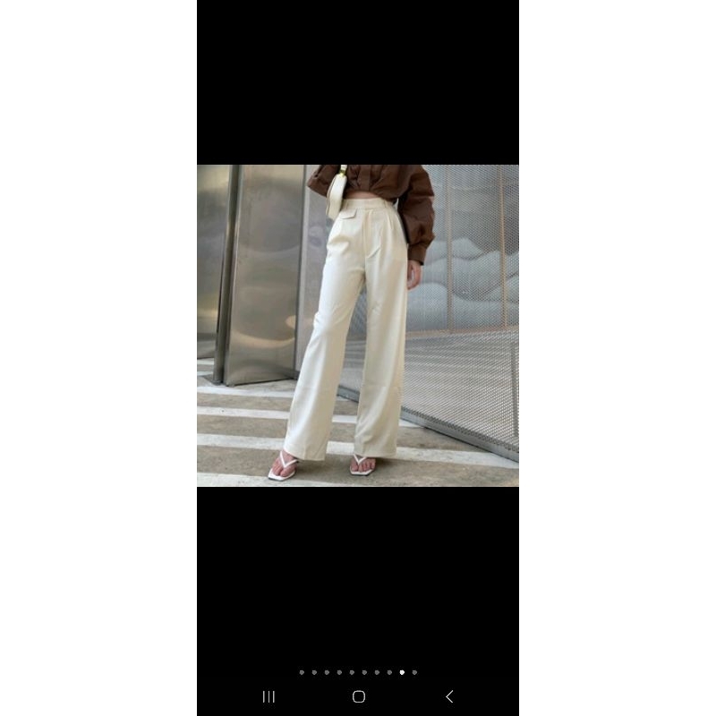 Oro Pants Ivory- Yeona.id