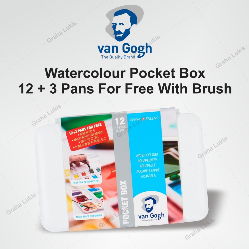 

Van Gogh Watercolour Pocket Box 12 + 3 Pans For Free With Brush