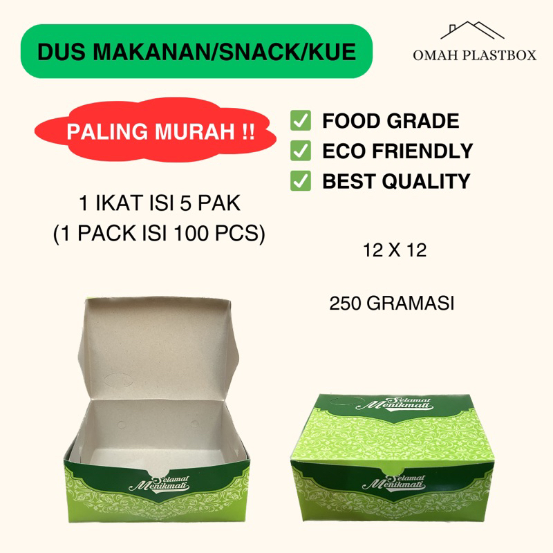 

Dus Kue Snack Motif Janice 12x12 - Box Makanan Acara Isi 50 Pcs