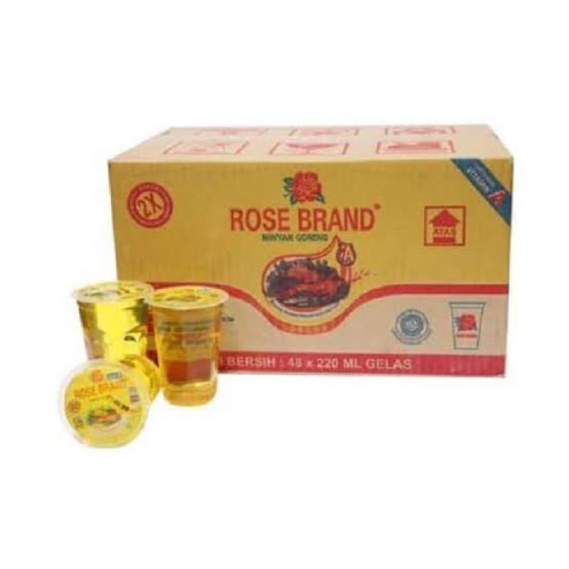 [DUS isi 48] minyak goreng ROSE BRAND rosebrand gelas 1 karton isi 48 x 220 ml