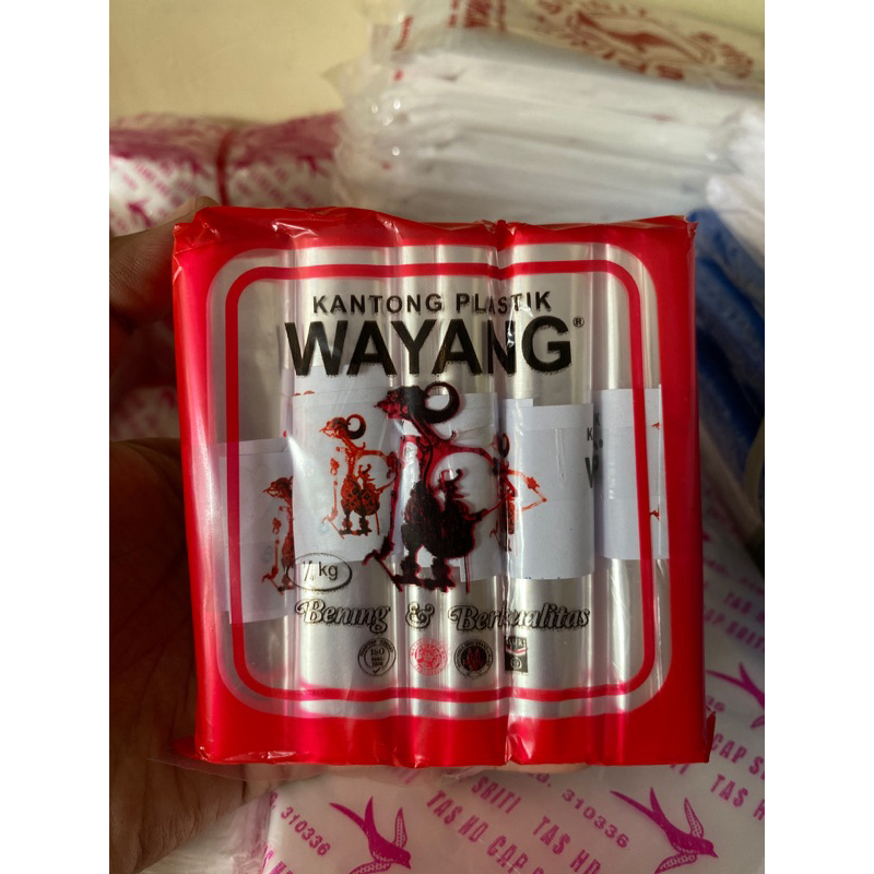 Kantong plastik bening wayang 1/4kg (5 roll)