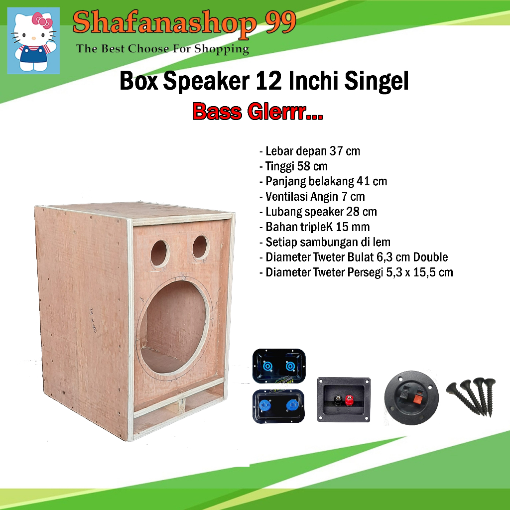 Box speaker 12 inchi singel, box speaker 12in singel, box audio musik 12in, salon speaker 12inchi