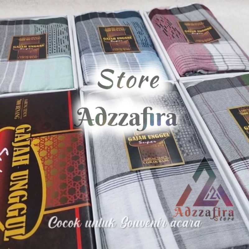 Grosir Isi (10pcs) Sarung Tenun Murah Motif Songket Kotak Gajah unggul - Sarung Santri Muslim - Saru