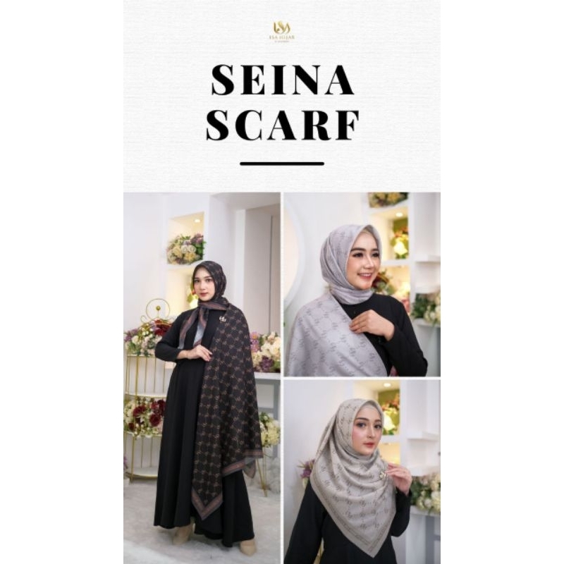 SEINA MONOGRAM SCARF EXCLUSIVE BAHAN VOAL READY SIAP KIRIM BY ISA HIJAB