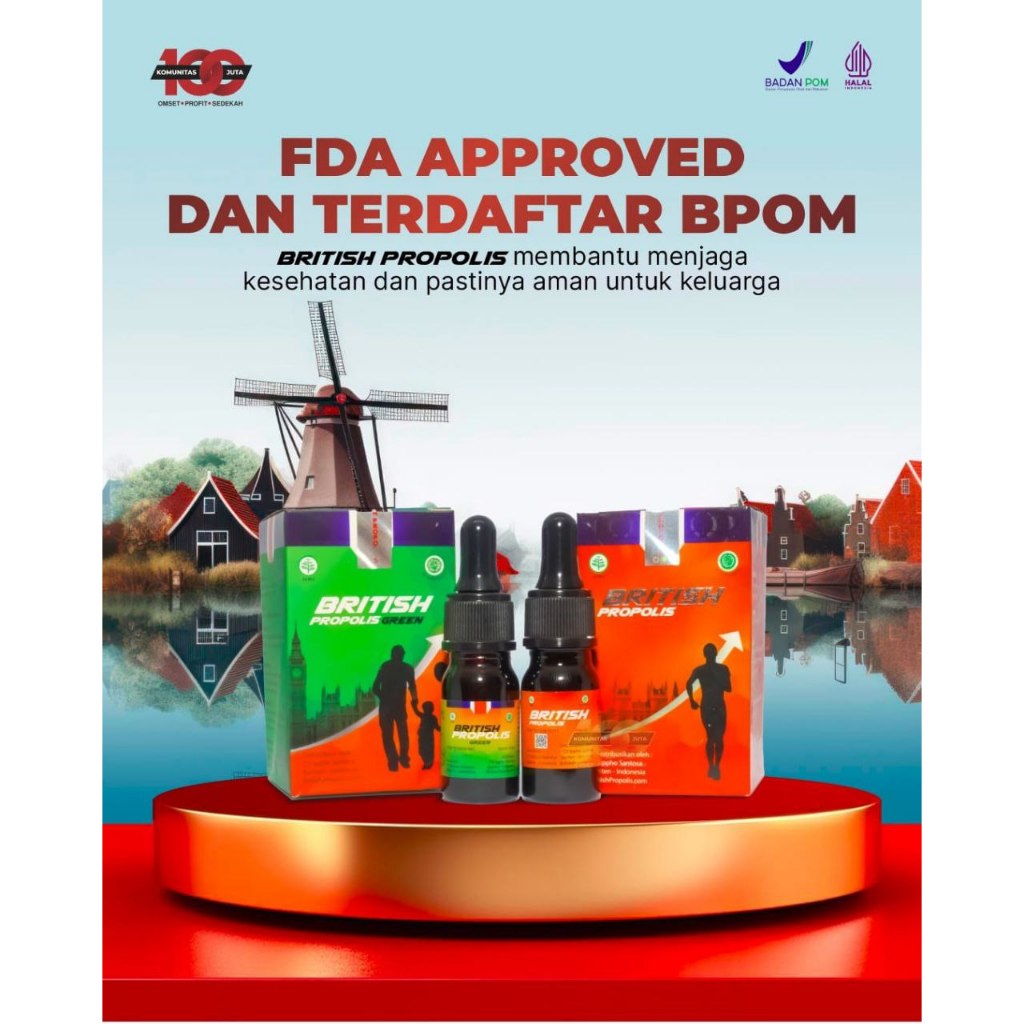BRITISH PROPOLIS paket keluarga 3 botol imunitas tubuh suplemen herbal obati asam urat diabetes kole