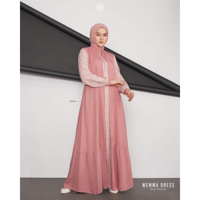 Dress nadheera luxury // dress gamis terlaris wemma dress by nadheera luxury ori