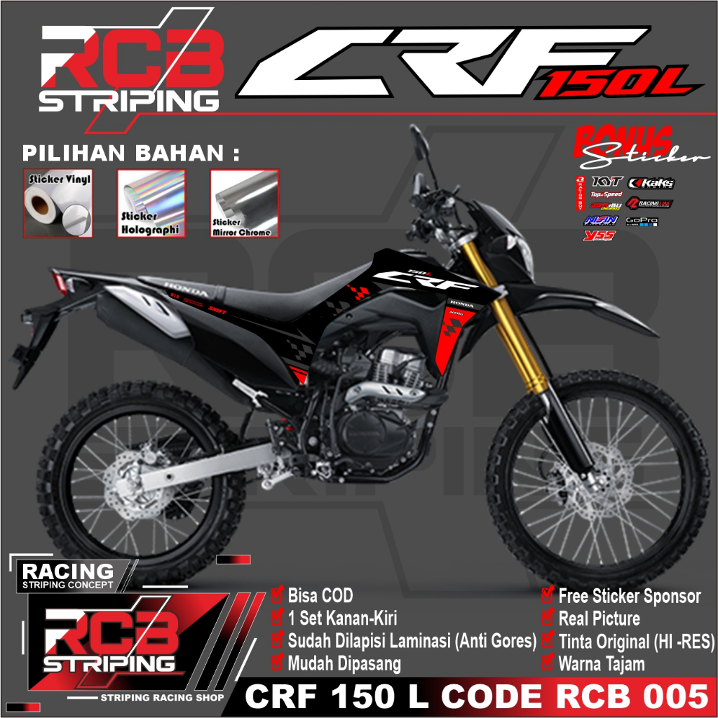 striping new crf 150 striping crf stiker crf 150 L striping CRF 150 L RCB 005