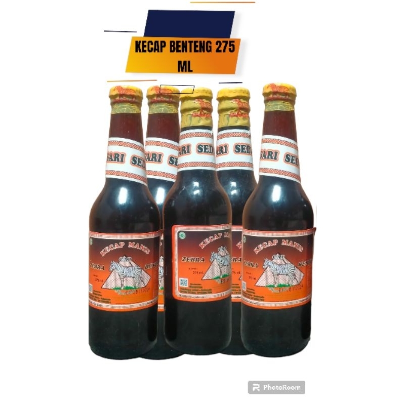 

Kecap zebra Cap Benteng botol kaca 275ML