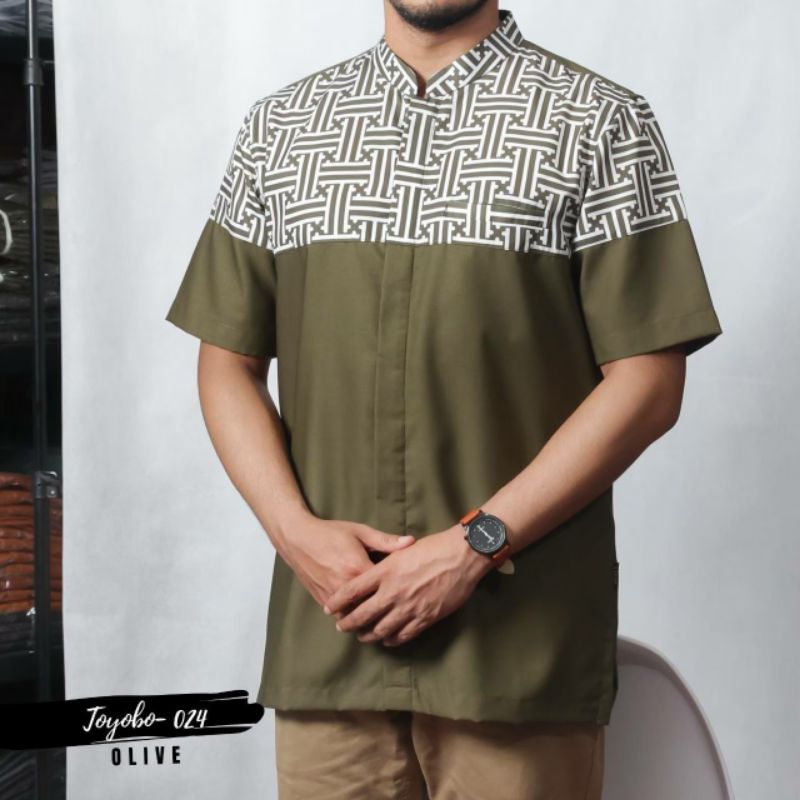 Kemeja koko SAVIQ kombinasi batik / Kemko lengan pendek