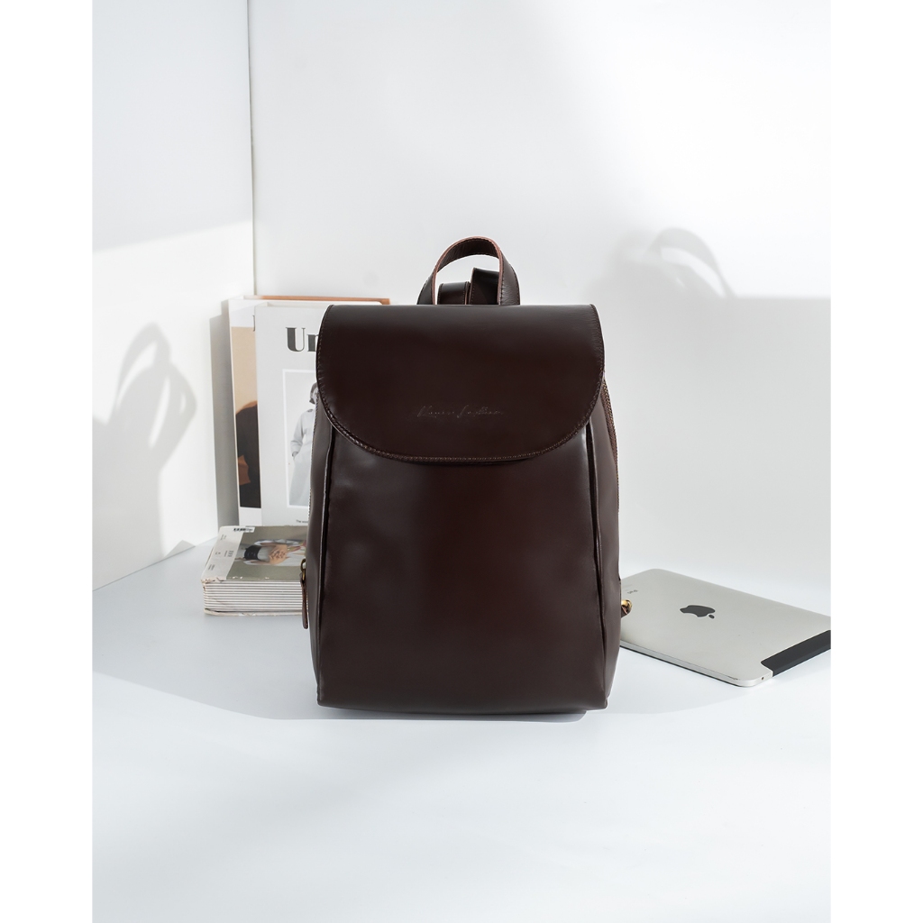 Kenes Leather Tas Ransel Wanita Kulit Asli Backpack CAMELIA Pullup - Free Grafir Nama