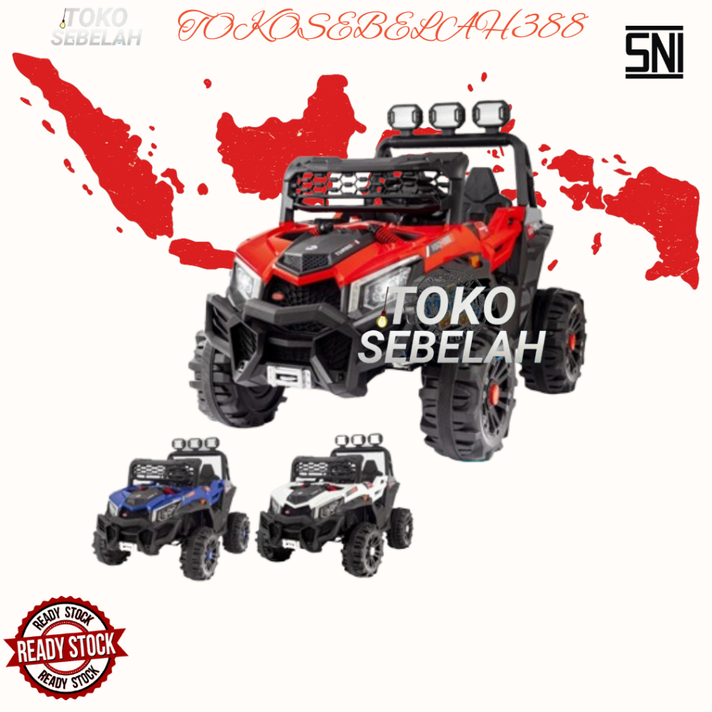 Mainan Mobil Aki Anak Jeep Unikid UK839 UK 839 Jeep 4WD BUGGY Monster - Merah