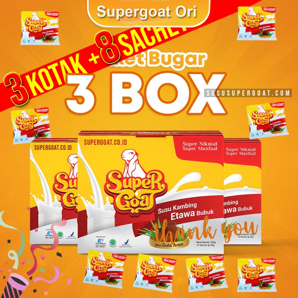 

Supergoat paket hemat isi 3 kotak bonus toko 8 sachet