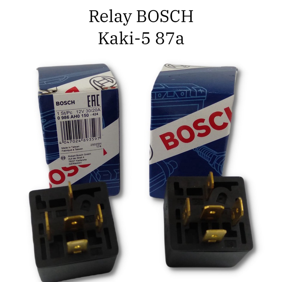 nB Relay Rellay Riley Pemutus BOSCH Kaki 5  K5 87a 12V BOSCH ORIGINAL