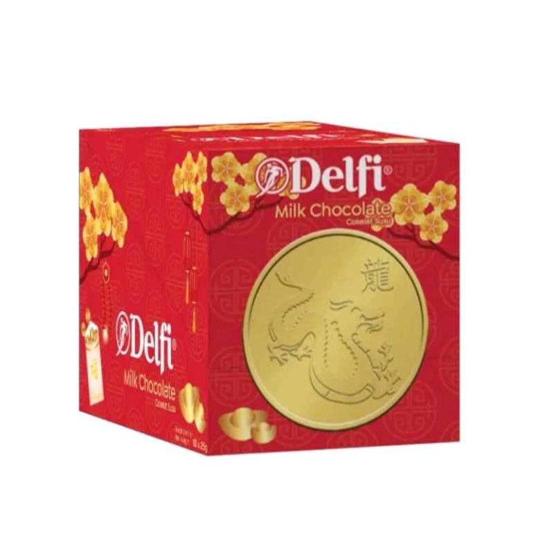 DELFI BIG CHOCOLATE COIN IMLEK EDISI SHIO NAGA ANGPAO CHINESE NEW YEAR COKLAT KOIN PER 1 PCS