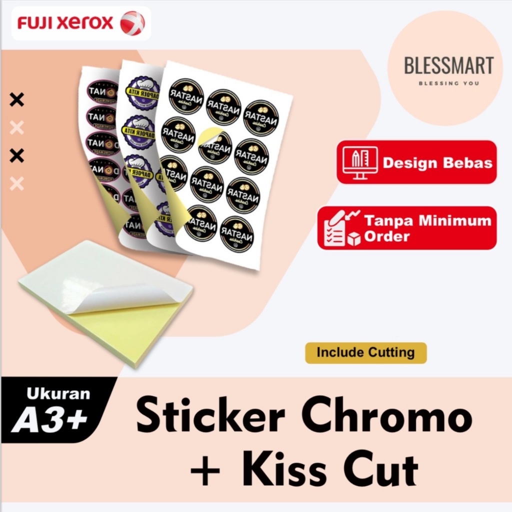 

Cetak Sticker A3+ Bontak/ Chromo/ Vinyl Termasuk Cutting - Cetak Stiker Label / Logo