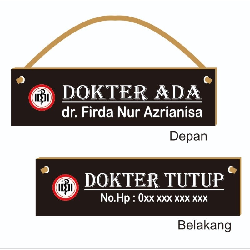 PAPAN PRAKTEK DOKTER ( custom Nama/ Tulisan )