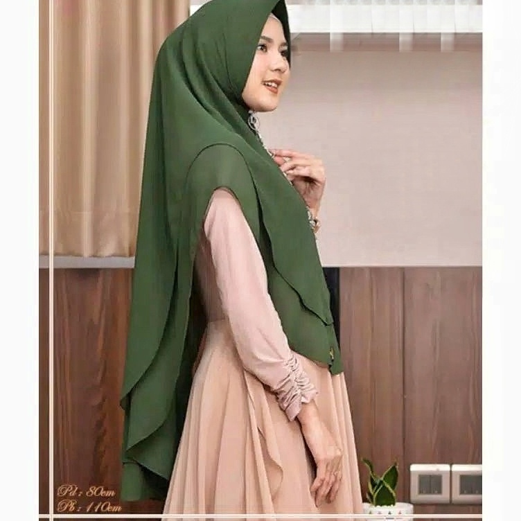 Ready ida1A9m Hijab Khimar Ceruty Babydoll 2 Layer Livia  Khimar Syari elkhanza hijab