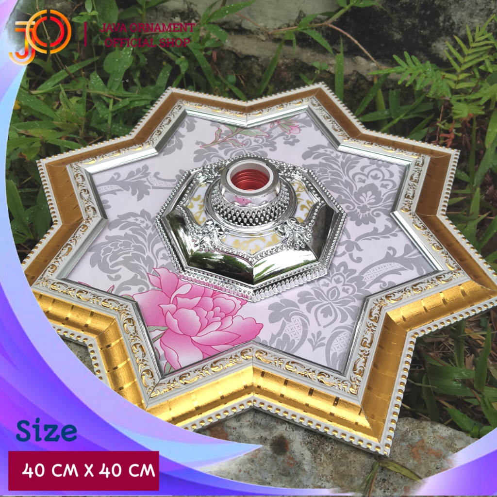 ornamen lampu plafon pvc hiasan rumah minimalis ukuran 40cmx40cm