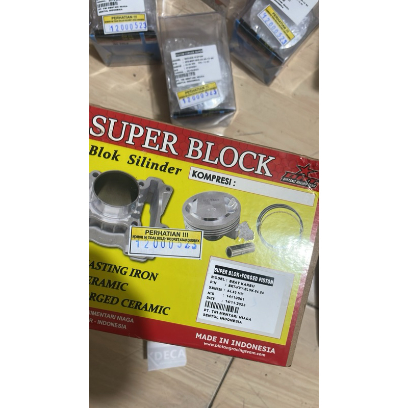BLOK BRT CAST IRON + PISTON MENTAH BEAT KARBU 54.5mm