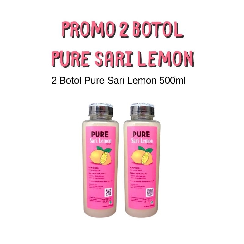 

PROMO HEMAT 2 Botol Pure Sari Lemon 500 ml