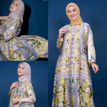 READY STOCK Nada Puspita Embun Raya Lemon Pattern Lebaran One Set Nadapuspita
